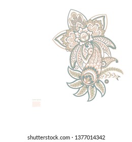 Paisley vector isolated pattern. Floral Vintage illustration