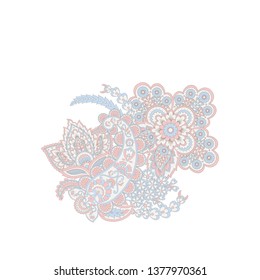 Paisley vector isolated pattern. Floral Vintage illustration
