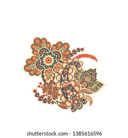 Paisley vector isolated pattern. Floral Vintage illustration