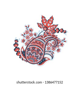 Paisley vector isolated pattern. Floral Vintage illustration