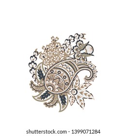 Paisley vector isolated pattern. Floral Vintage illustration