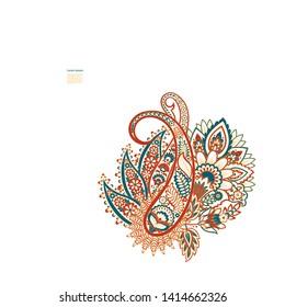 Paisley vector isolated pattern. Floral Vintage illustration
