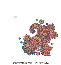Paisley vector isolated pattern. Floral Vintage illustration