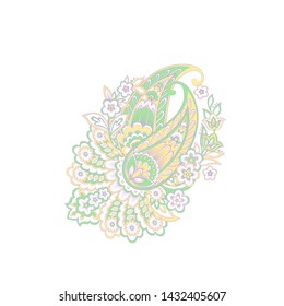 Paisley vector isolated pattern. Floral Vintage illustration
