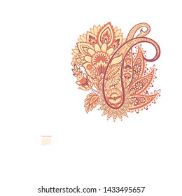 Paisley vector isolated pattern. Floral Vintage illustration