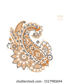 Paisley vector isolated pattern. Floral Vintage illustration