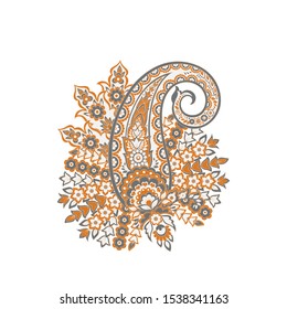 Paisley vector isolated pattern. Floral Vintage illustration
