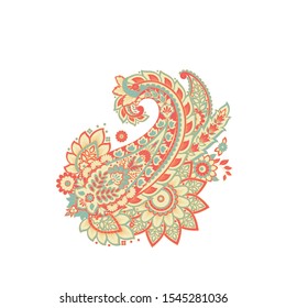 Paisley vector isolated pattern. Floral Vintage illustration