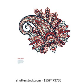 Paisley vector isolated pattern. Floral Vintage illustration
