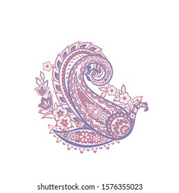 Paisley vector isolated pattern. Floral Vintage illustration