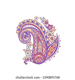 Paisley vector isolated pattern. Floral Vintage illustration