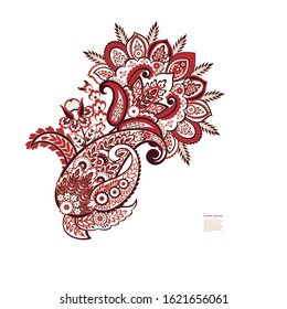 Paisley vector isolated pattern. Floral Vintage illustration