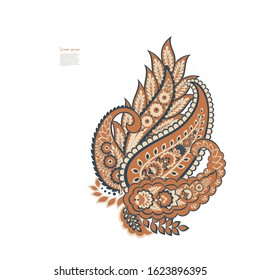 Paisley vector isolated pattern. Floral Vintage illustration