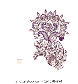 Paisley vector isolated pattern. Floral Vintage illustration