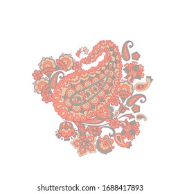Paisley vector isolated pattern. Floral Vintage illustration