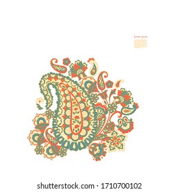 Paisley vector isolated pattern. Floral Vintage illustration