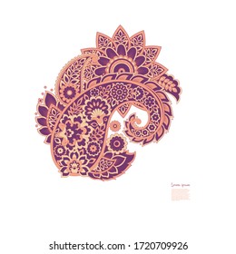 Paisley vector isolated pattern. Floral Vintage illustration