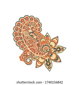 Paisley vector isolated pattern. Floral Vintage illustration