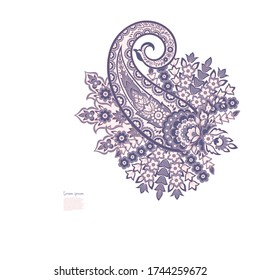 Patrón aislado del vector Paisley. Ilustración de Floral Vintage