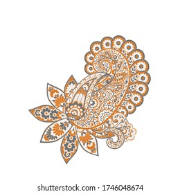 Paisley vector isolated pattern. Floral Vintage illustration