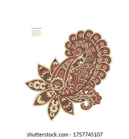 Paisley vector isolated pattern. Floral Vintage illustration