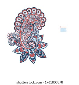 Paisley vector isolated pattern. Floral Vintage illustration
