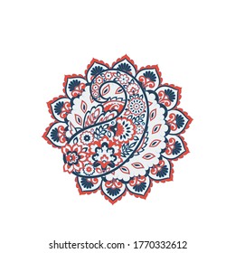 Paisley vector isolated pattern. Floral Vintage illustration