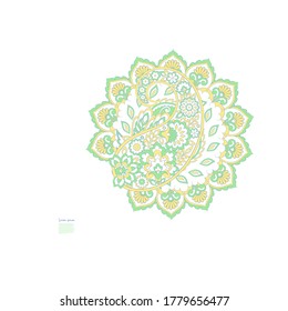 Paisley vector isolated pattern. Floral Vintage illustration