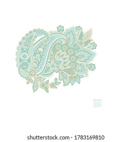Paisley vector isolated pattern. Floral Vintage illustration