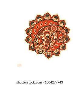 Paisley vector isolated pattern. Floral Vintage illustration