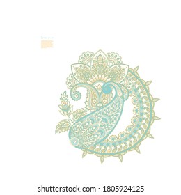 Patrón aislado del vector Paisley. Ilustración de Floral Vintage