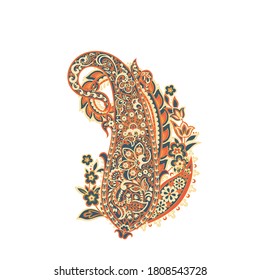 Paisley vector isolated pattern. Floral Vintage illustration