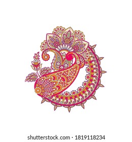 Paisley-Vektorgrafik, isoliertes Muster. Blumenvintage-Illustration