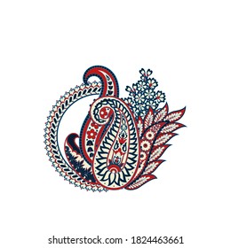 Patrón aislado del vector Paisley. Ilustración de Floral Vintage