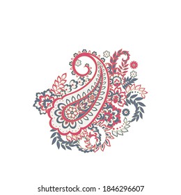 Paisley vector isolated pattern. Floral Vintage illustration