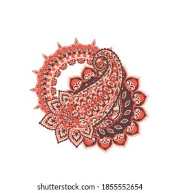 Paisley vector isolated pattern. Floral Vintage illustration