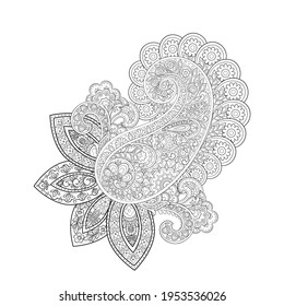 Paisley vector isolated pattern. Floral Vintage illustration