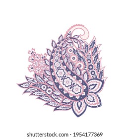 Paisley vector isolated pattern. Floral Vintage illustration