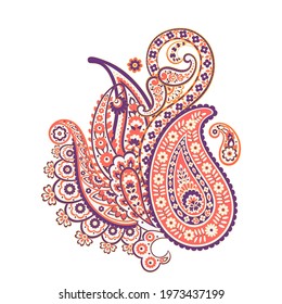 Paisley vector isolated pattern. Floral Vintage illustration