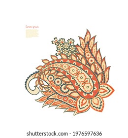 Paisley vector isolated pattern. Floral Vintage illustration