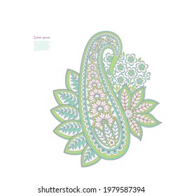 Paisley vector isolated pattern. Floral Vintage illustration
