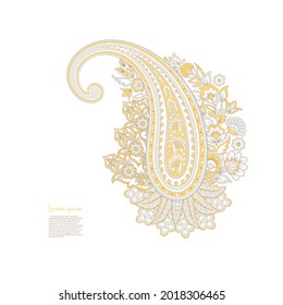 Paisley vector isolated pattern. Floral Vintage illustration
