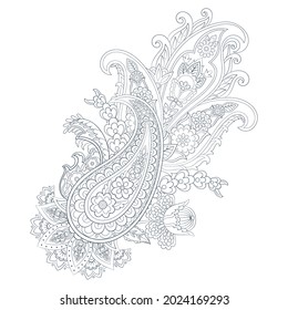 Paisley-Vektorgrafik, isoliertes Muster. Blumenvintage-Illustration
