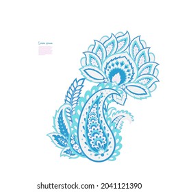 Paisley-Vektorgrafik, isoliertes Muster. Blumenvintage-Illustration