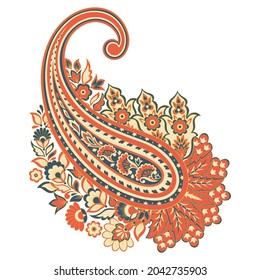 Paisley vector isolated pattern. Floral Vintage illustration