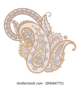 Paisley vector isolated pattern. Floral Vintage illustration