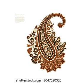 Paisley vector isolated pattern. Floral Vintage illustration