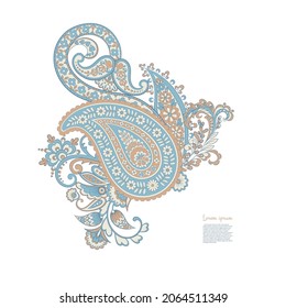 Paisley vector isolated pattern. Floral Vintage illustration
