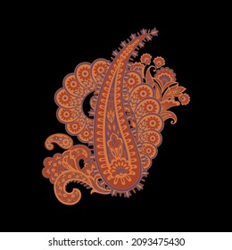 Paisley-Vektorgrafik, isoliertes Muster. Blumenvintage-Illustration