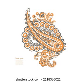 Patrón aislado del vector Paisley. Ilustración de Floral Vintage